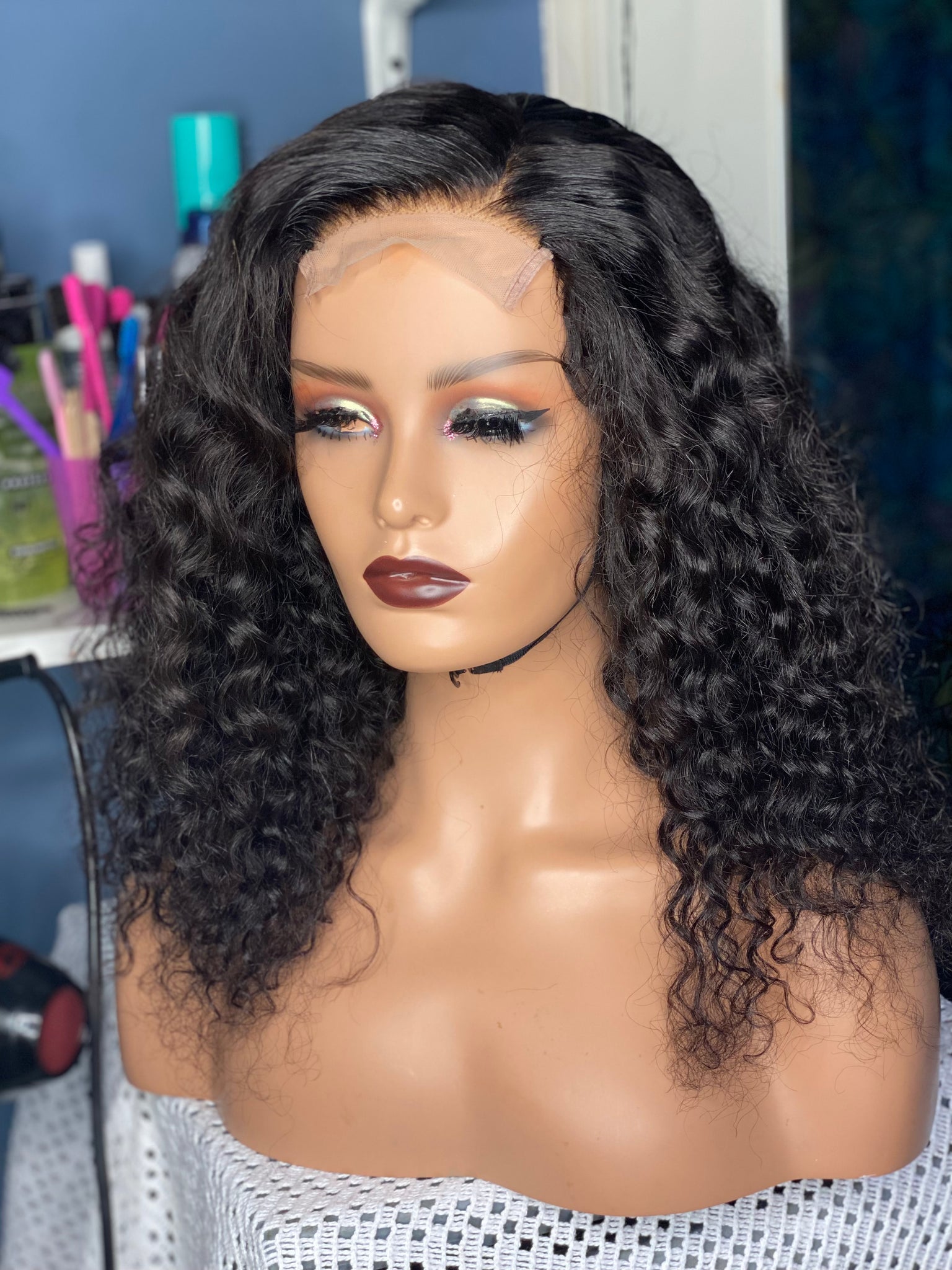 Ivy 16” Closure Curly wig  Virgin hair